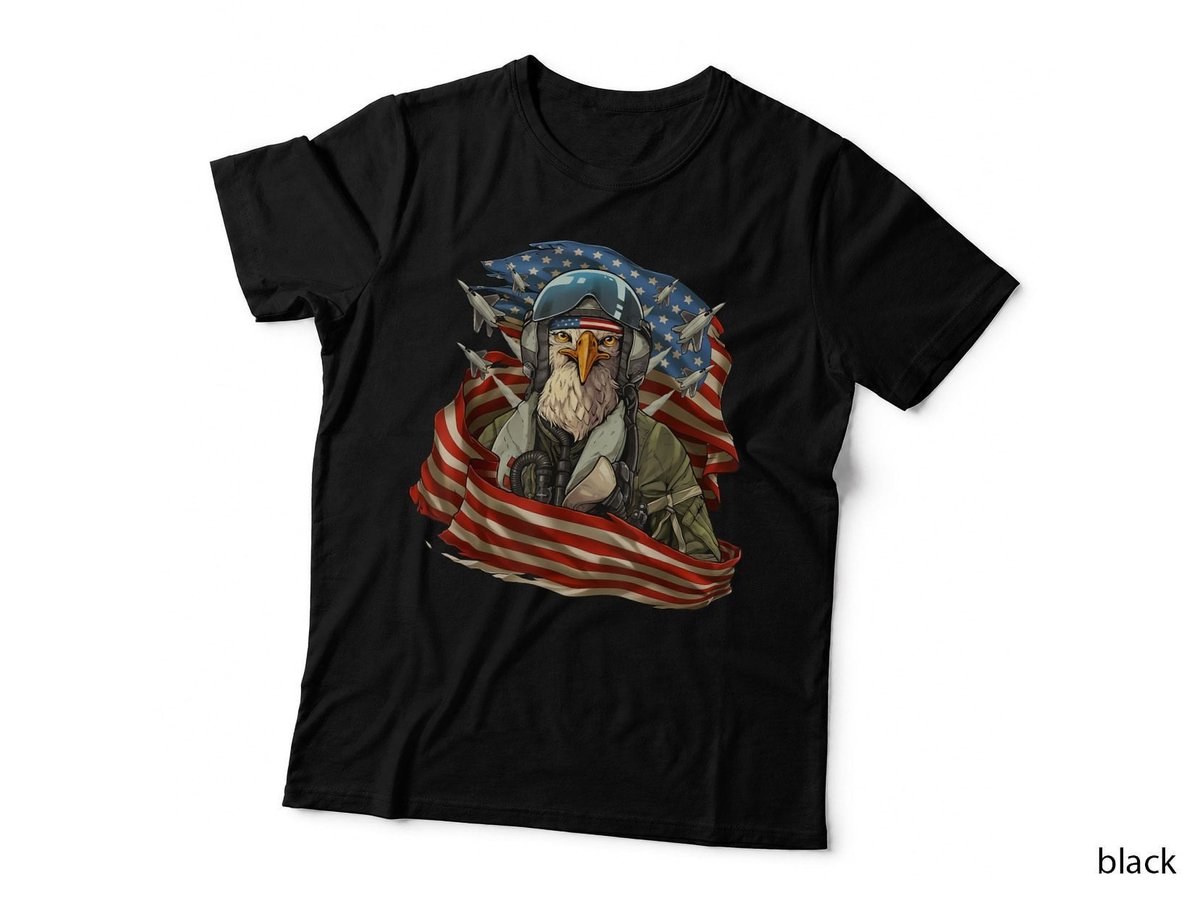 Patriotic American Shirt Eagle Fighter Pilot 4th of July T-Shirt