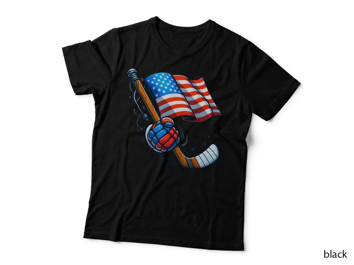 Patriotic Ice Hockey 4th of July USA Independence Day T-Shirt