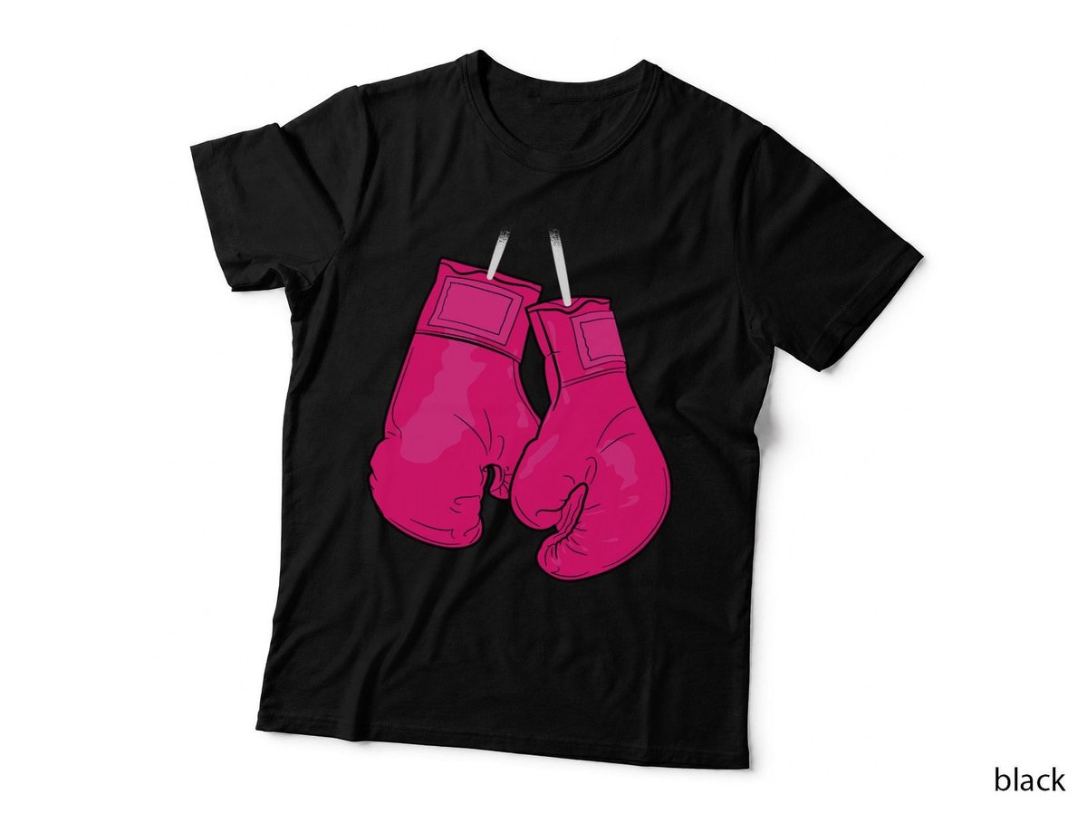 Pink Boxing Gloves Breast Cancer Awareness Cool Warrior T-Shirt
