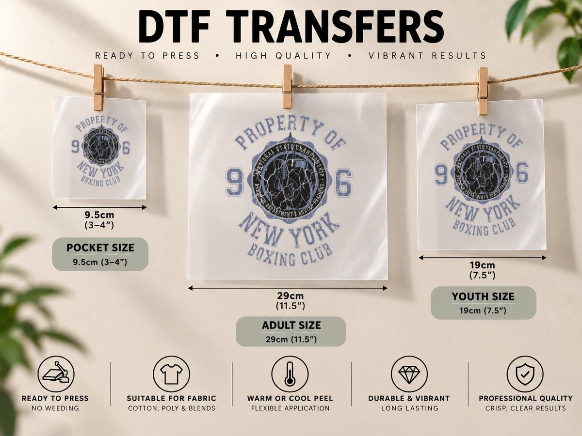 Property of New York Boxing Club Sport Gift Boxer DTF Transfer Iron On