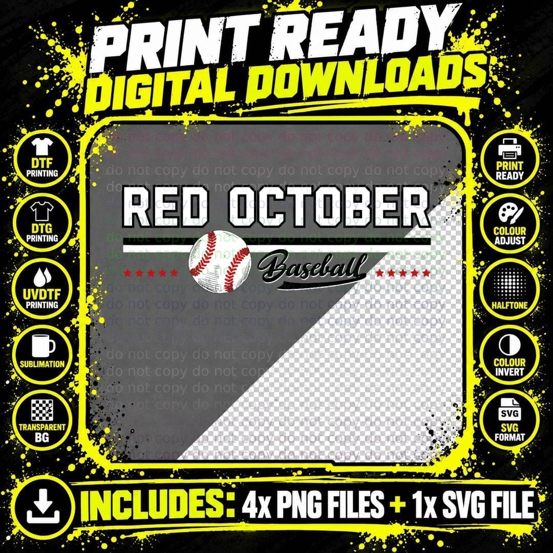 Red October Philly Philadelphia Retro Baseball T-Shirt Png SVG Digital Bundle