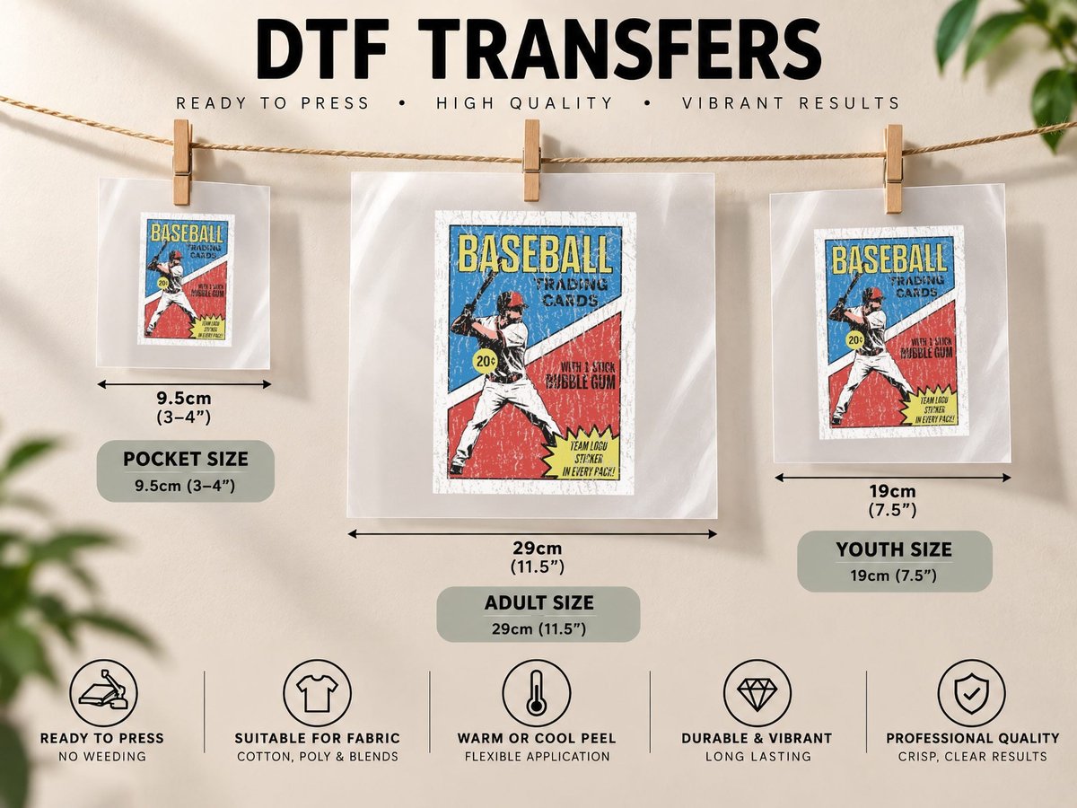 Retro Baseball Card Wrapper (Distressed) DTF Transfer Iron On