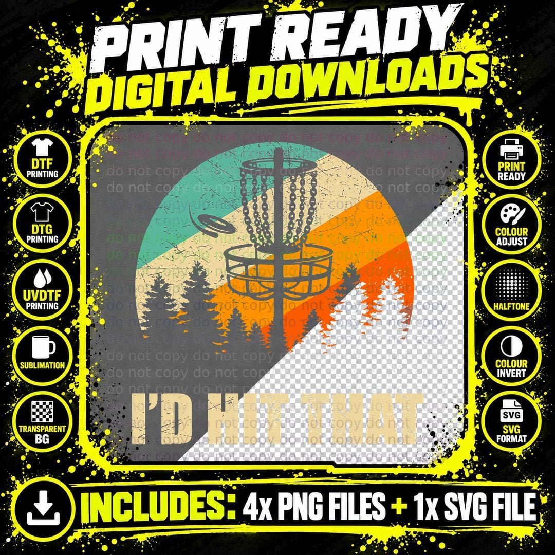 Retro Disc Golf Sport Shirt, Sunset Vintage Frisbee Golf Png SVG Digital Bundle