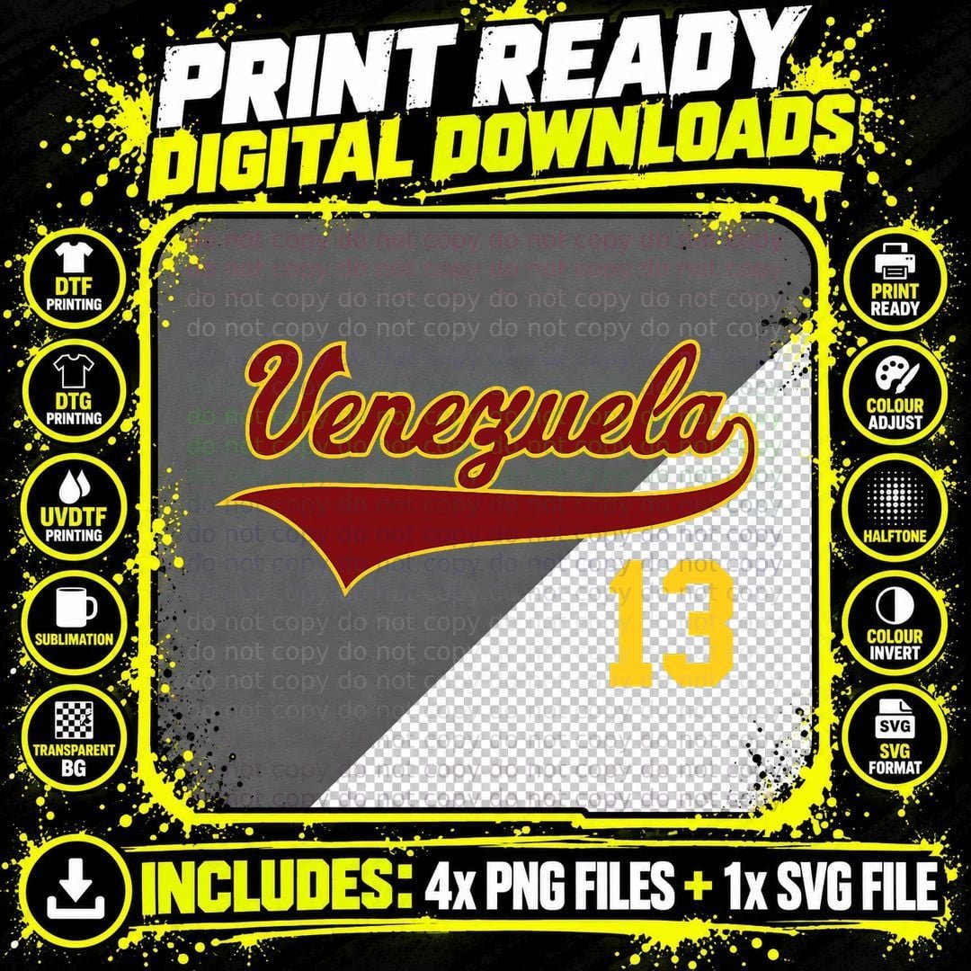 Retro Venezuela Baseball Vinotinto Beisbol 13 T-Shirt Png SVG Digital Bundle