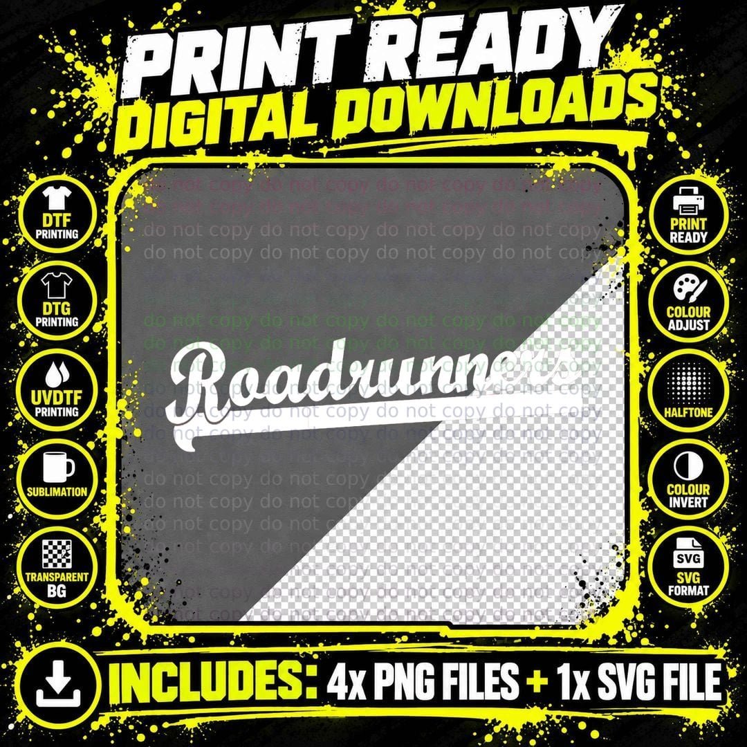 Roadrunners Hockey Flag Football Track Soccer Baseball Png SVG Digital Bundle