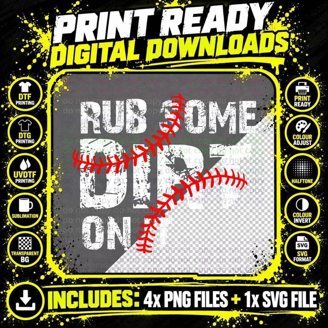 Rub Some Dirt on It No Crying Baseball Softball Boys Png SVG Digital Bundle