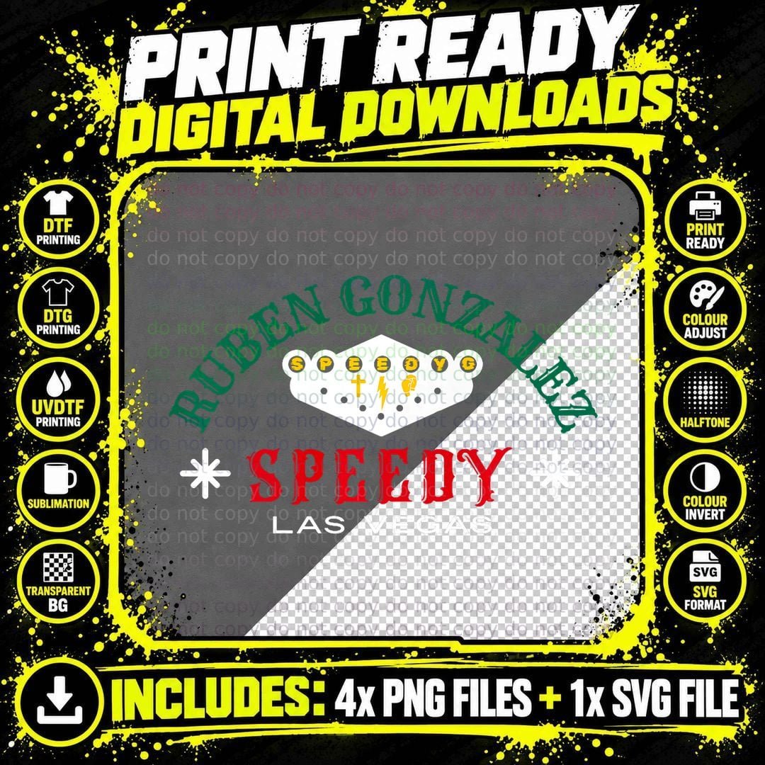 Ruben Speedy Gonzalez, Las Vegas Boxing Png SVG Digital Bundle