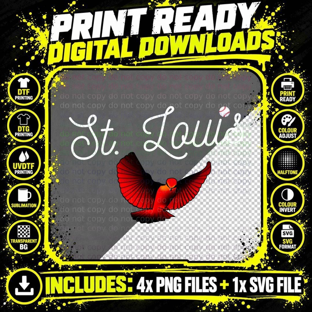 Saint Louis Red Cardinal Tshirt for Baseball Lovers Png SVG Digital Bundle