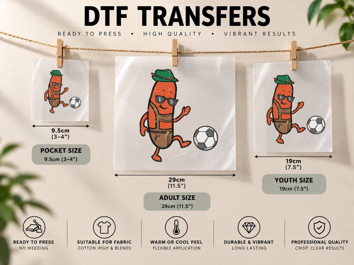 Sausage Soccer Bavarian Octoberfest German Oktoberfest Boys DTF Transfer Iron On