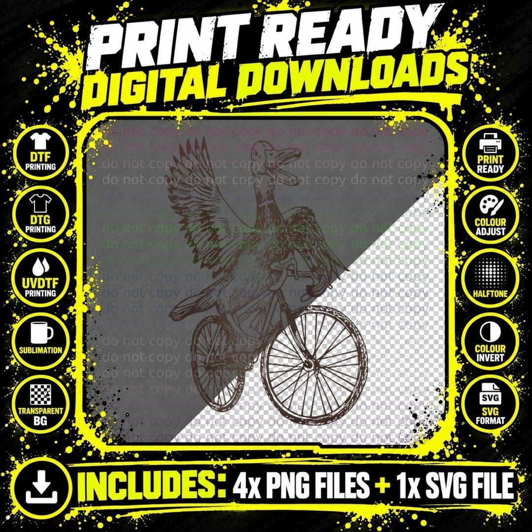 Seembo Duck Cycling Bicycle Cyclist Bicycling Bike Png SVG Digital Bundle