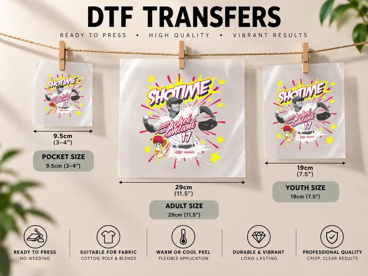 Shohei Ohtani Los Angeles Baseball Sket One X MLB Players DTF Transfer Iron On