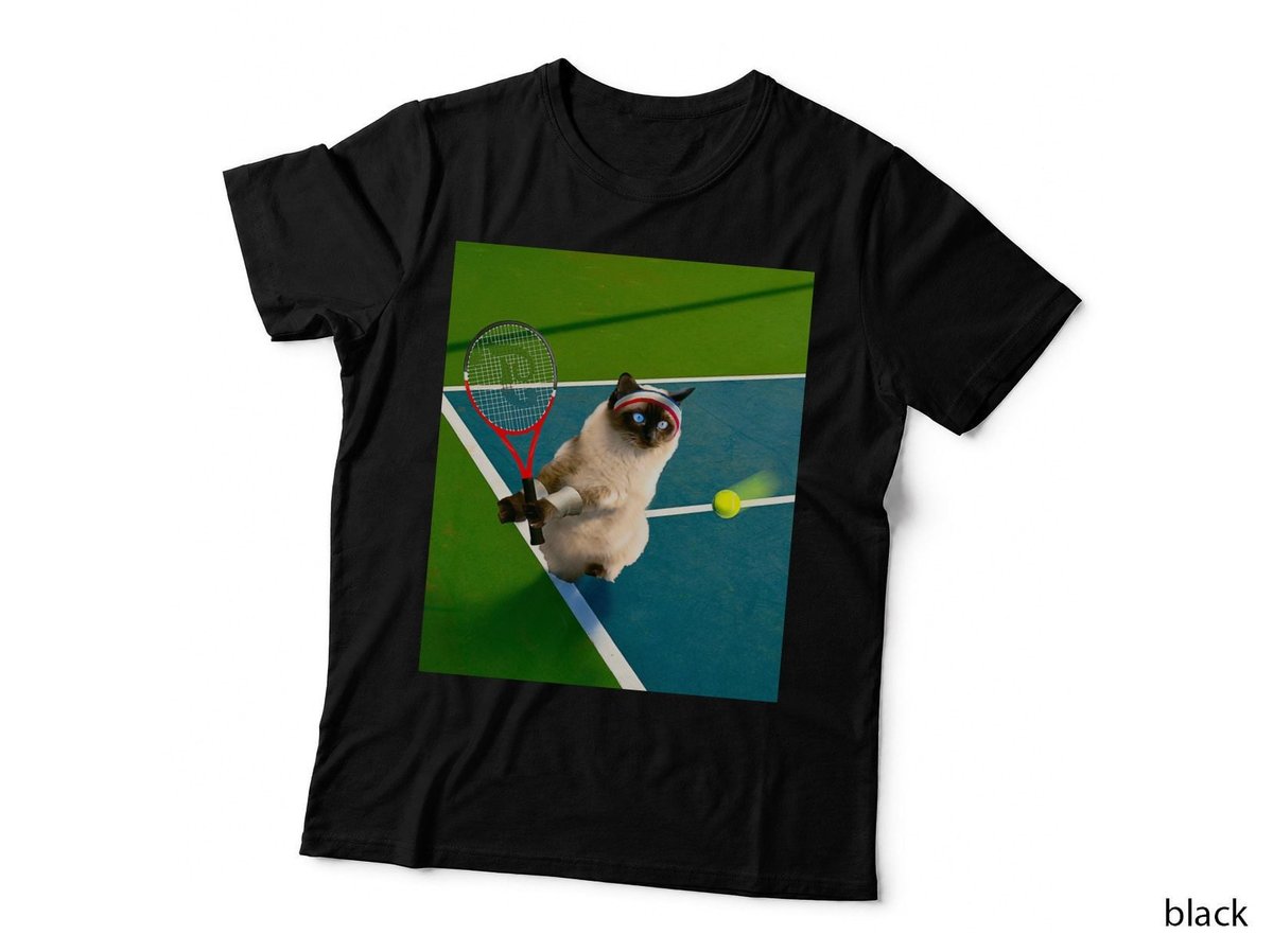 Siamese Cat Playing Tennis