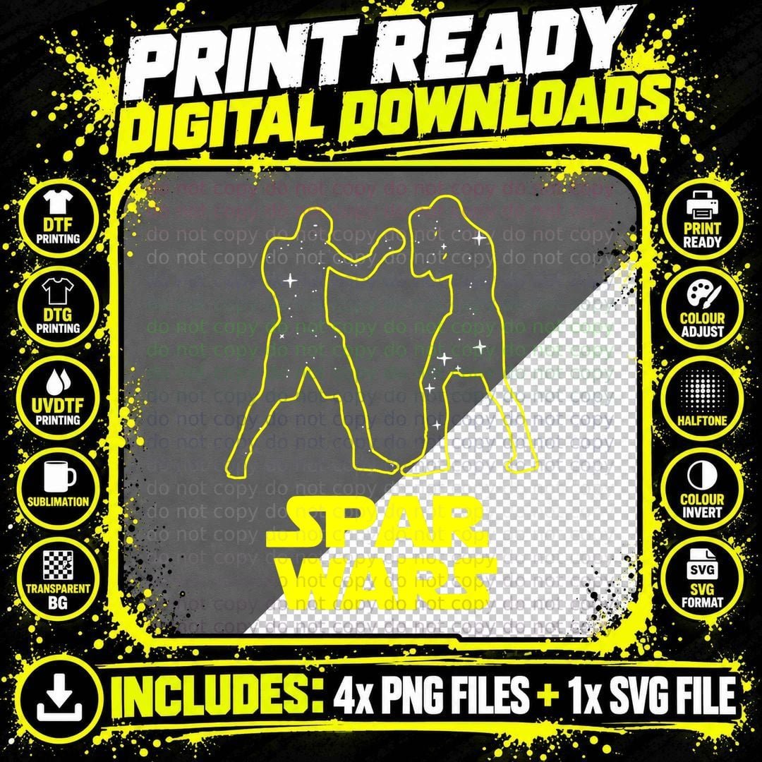 Spar Wars Boxing Parody Spoof - Mens & Womens T-Shirt Png SVG Digital Bundle