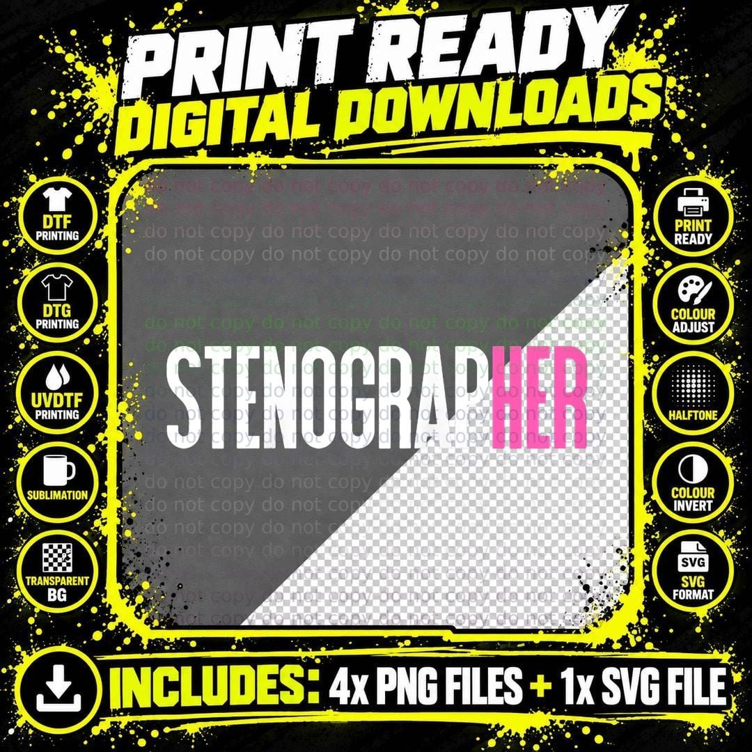 Stenographer for Women Court Reporter Steno Stenographer Png SVG Digital Bundle