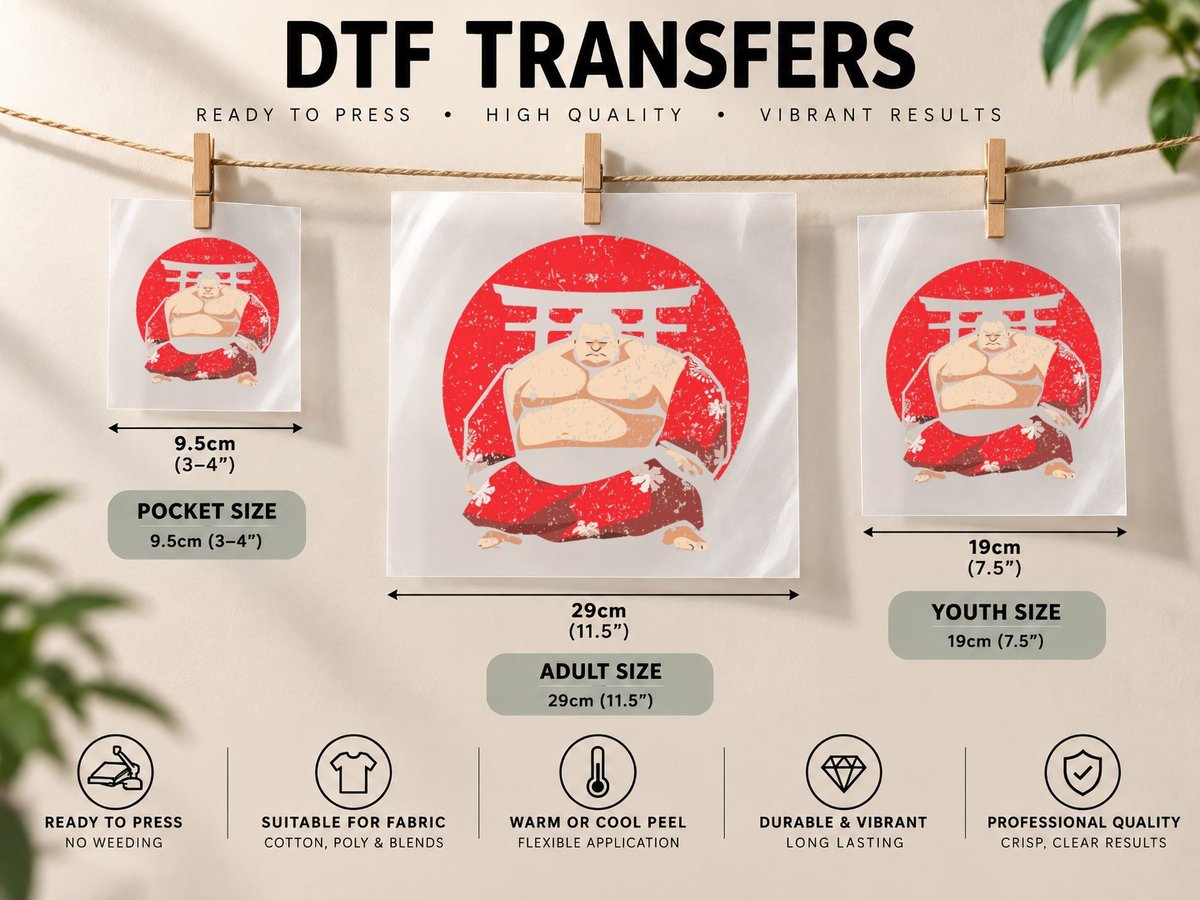 Sumo Wrestler Japanese Wrestling Wrestle Sumo Wrestling DTF Transfer Iron On