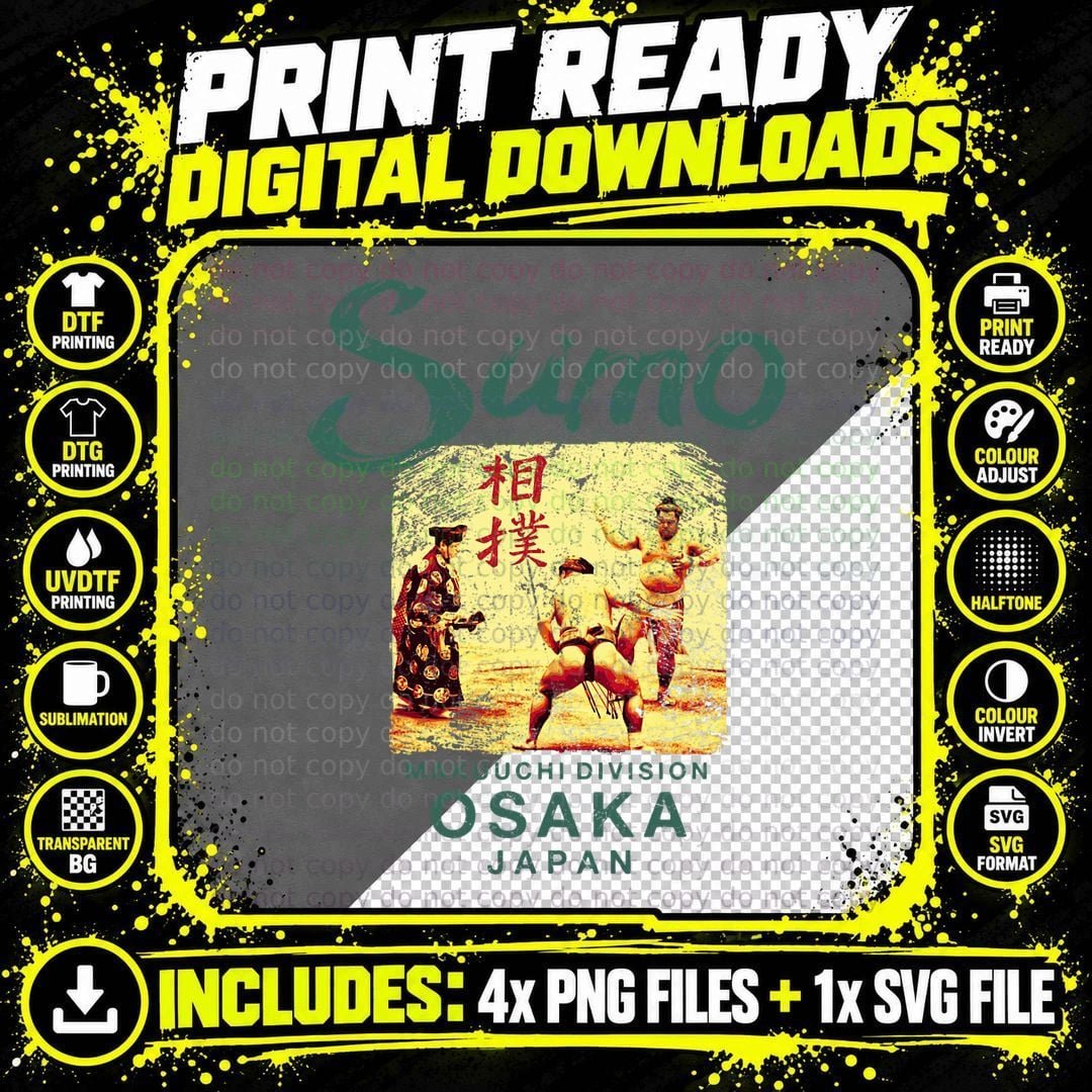 Sumo Wrestling Osaka Japan Tournament Japanese T Shirt Png SVG Digital Bundle