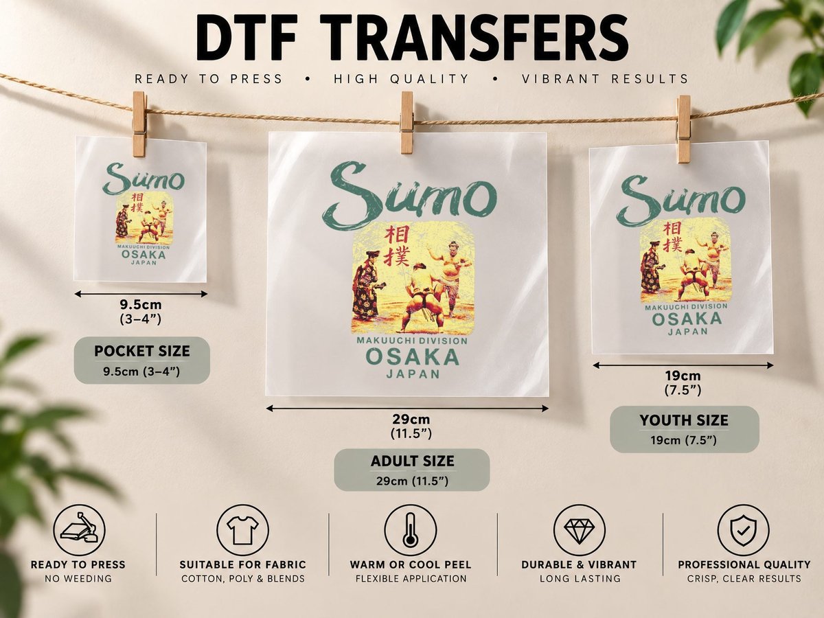 Sumo Wrestling Osaka Japan Tournament Japanese DTF Transfer Iron On