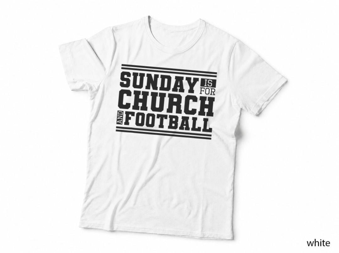 Sunday Is for Church and Football, Christian Jesus Football T-Shirt