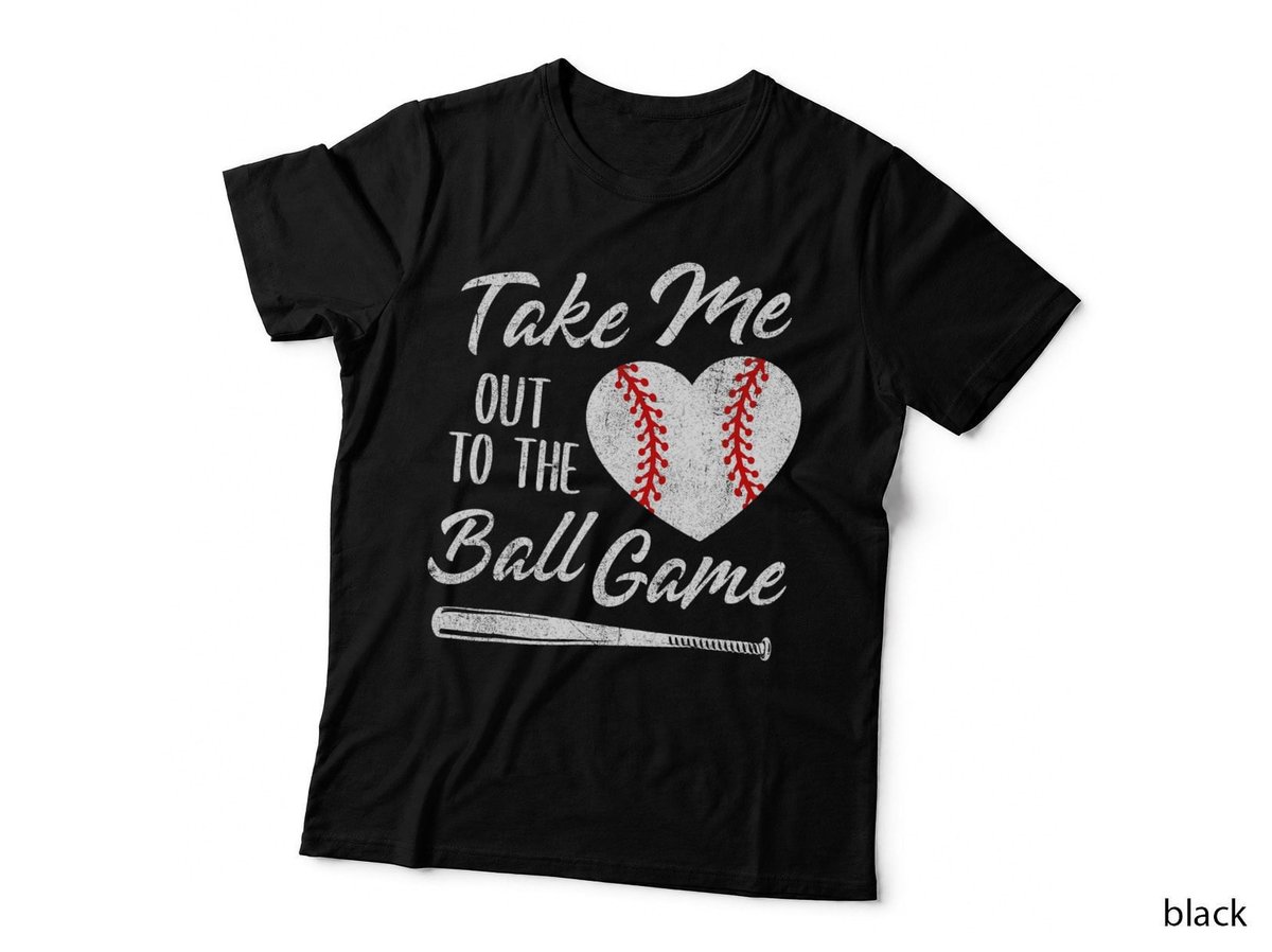 Take Me Out to Ball Game Baseball Heart Cute Mors Day T-Shirt