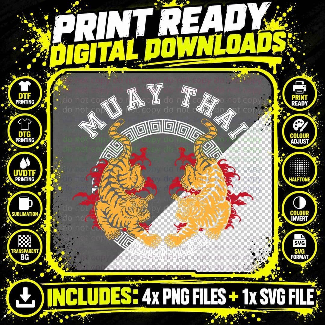 Thai Boxing Muay Thai T-Shirt Png SVG Digital Bundle