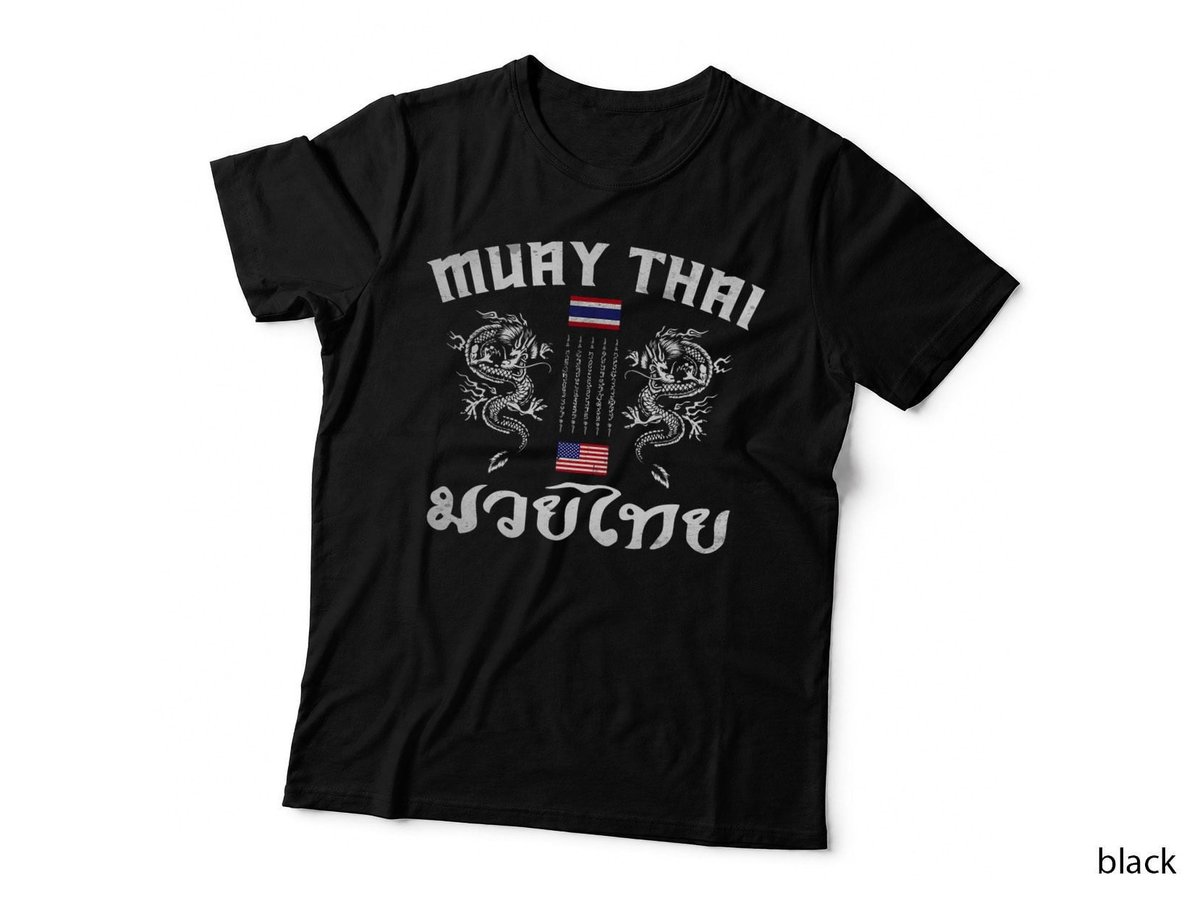 Thailand American Flag Muay Thai Boxing Training Equipment T-Shirt