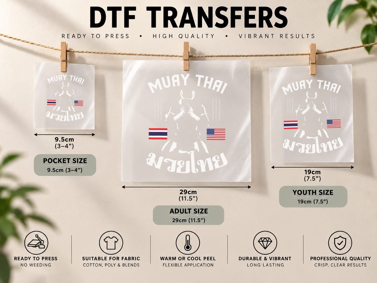 Thailand American Flag Muay Thai Thai Boxing DTF Transfer Iron On