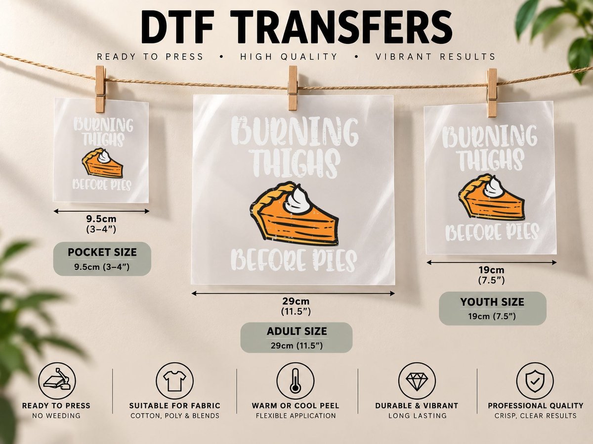 Thanksgiving Burning Thighs Before Pie Workout Gym Women DTF Transfer Iron On