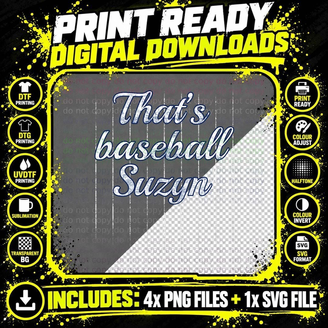 That's Baseball Suzyn T-Shirt Png SVG Digital Bundle