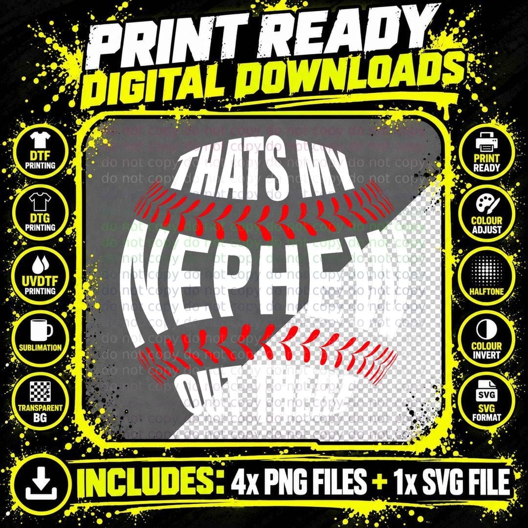 That's My Nephew Out There Baseball Aunt Auntie Mothers Png SVG Digital Bundle