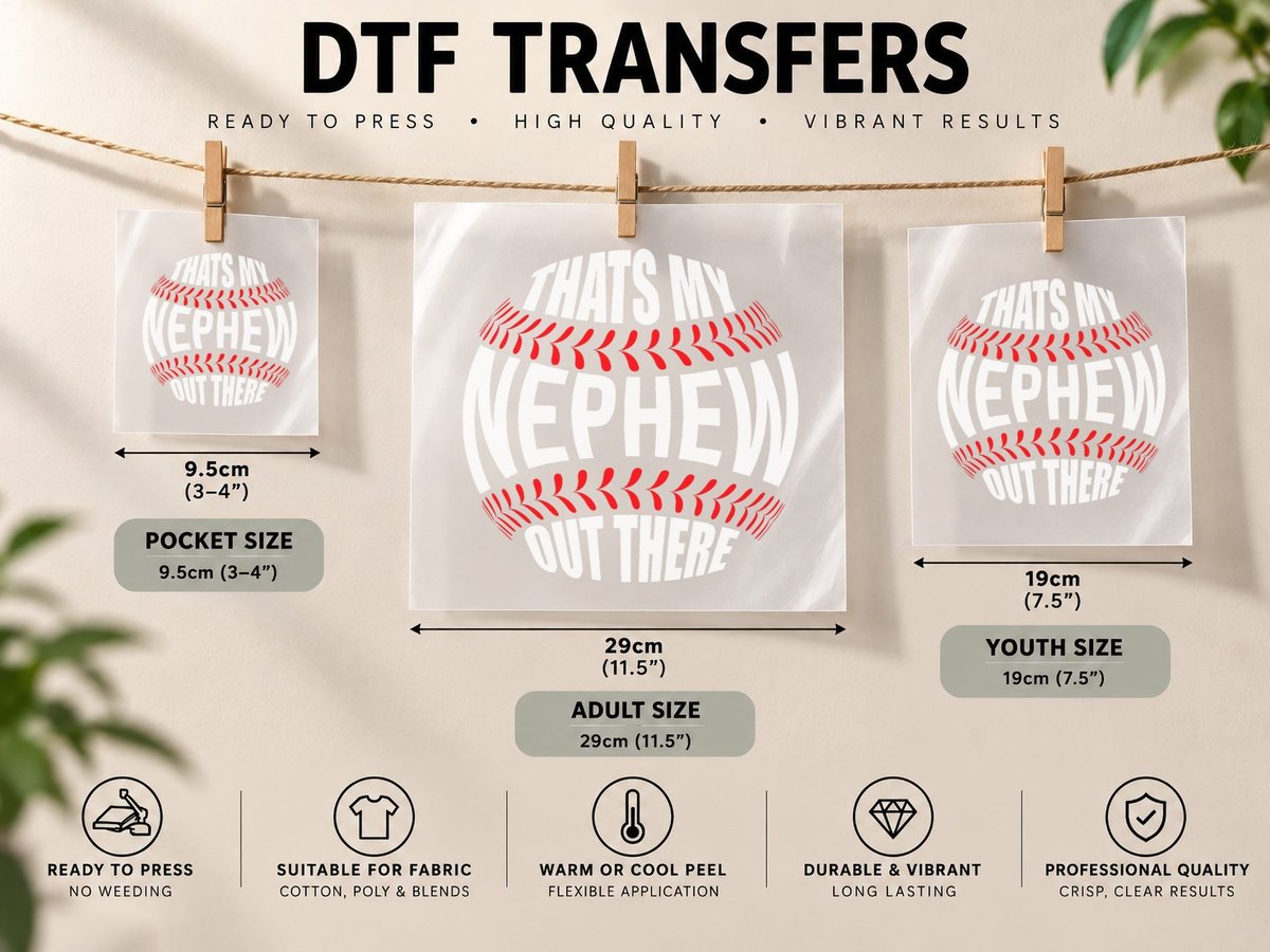 That's My Nephew Out There Baseball Aunt Auntie Mothers Day DTF Transfer Iron On