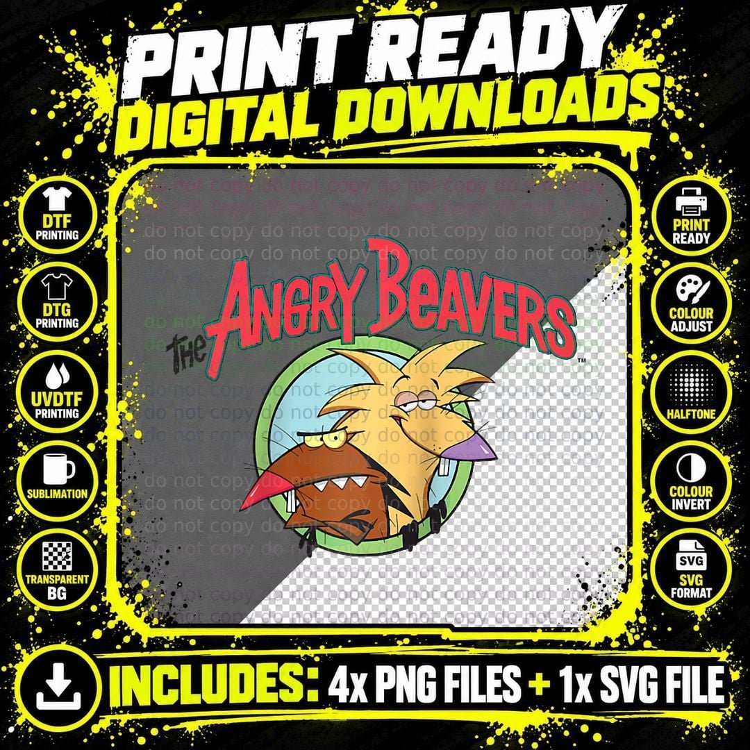 The Angry Beavers Logo T-Shirt Png SVG Digital Bundle