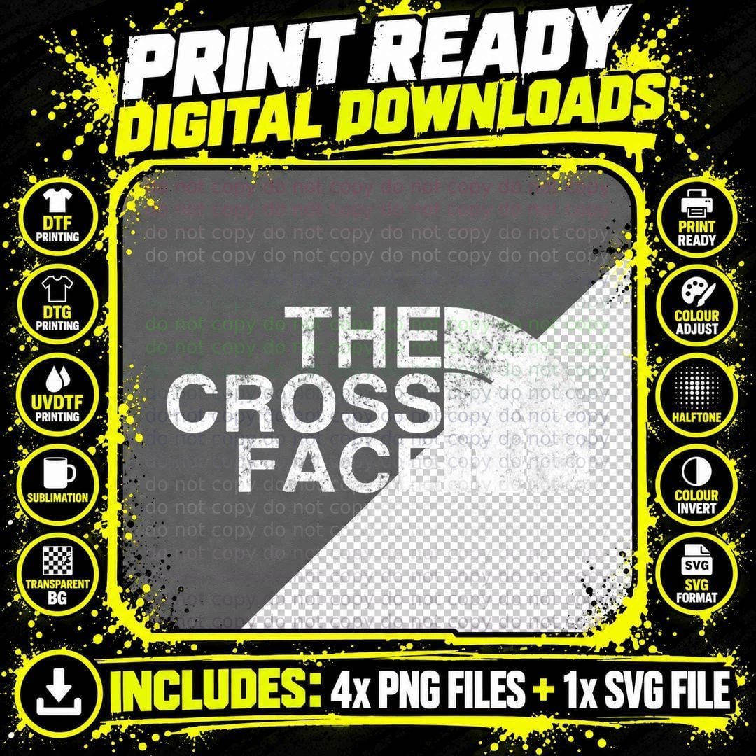 The Cross Face Vintage Classic Wrestling Freestyle Png SVG Digital Bundle