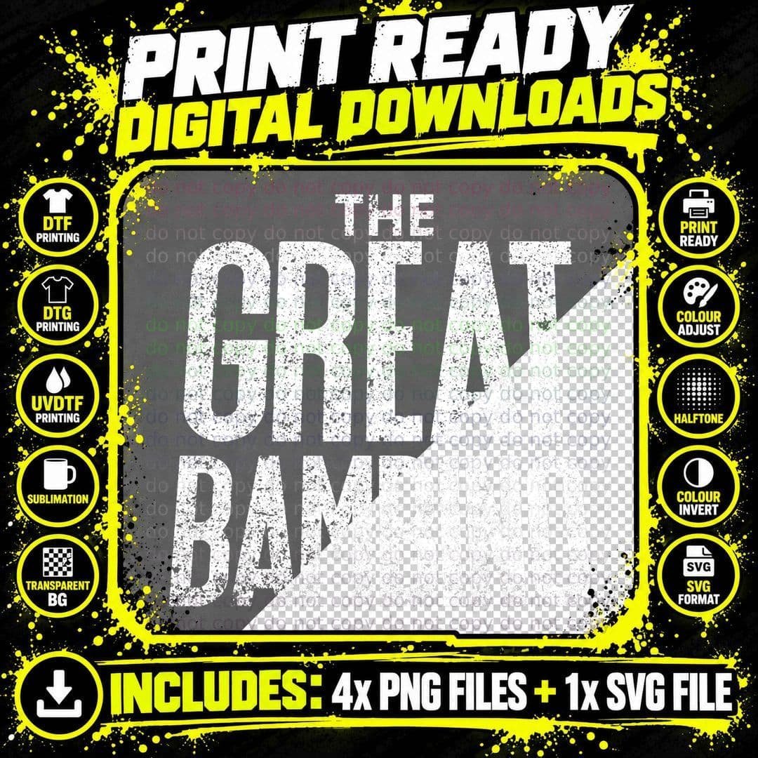 The Great Bambino Baseball Home Run Hitter T-Shirt Png SVG Digital Bundle