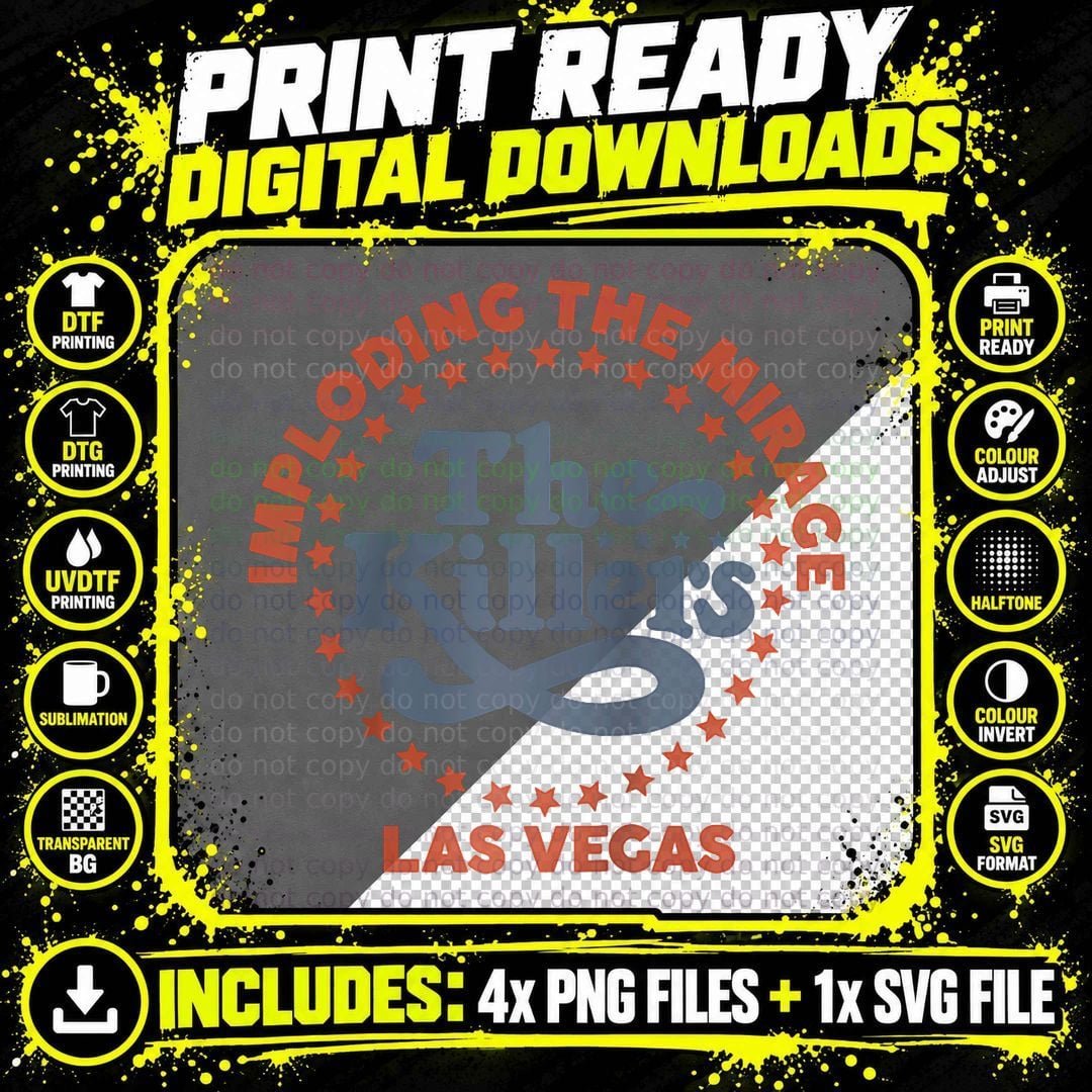 The Killers Official Mirage Las Vegas T-Shirt Png SVG Digital Bundle