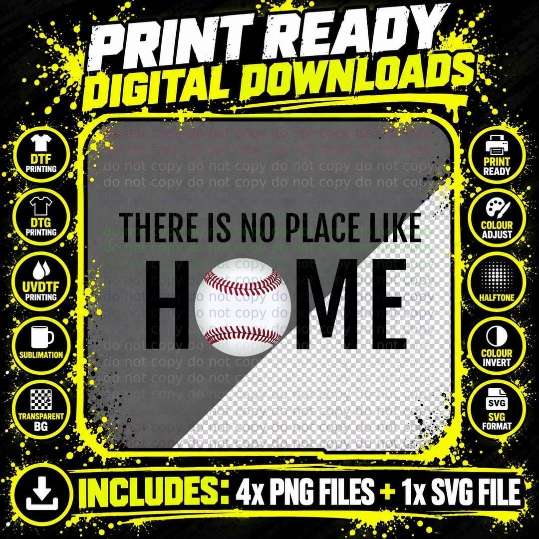 There Is No Place Like Home Baseball Baseball Lovers Png SVG Digital Bundle