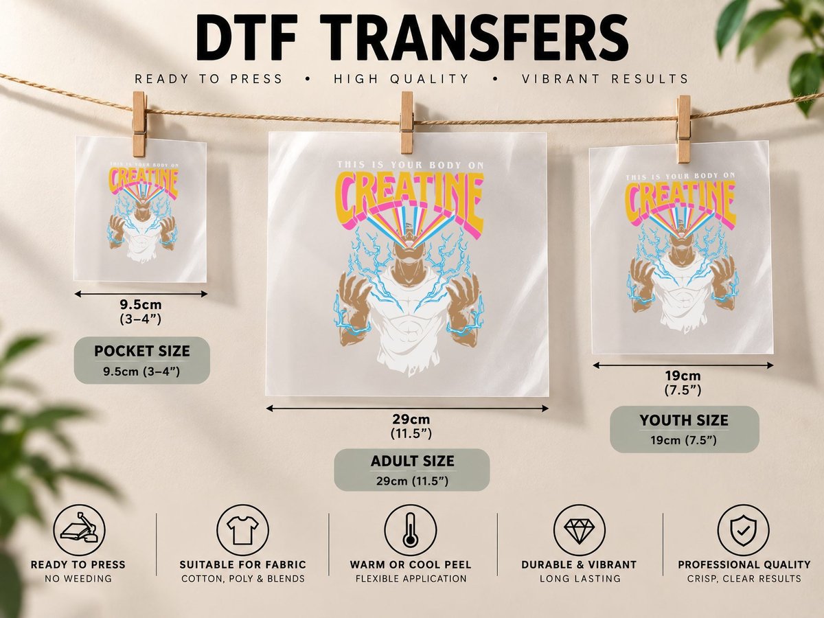 This Is Your Body on Creatine Workout Gym Birthday Gift DTF Transfer Iron On