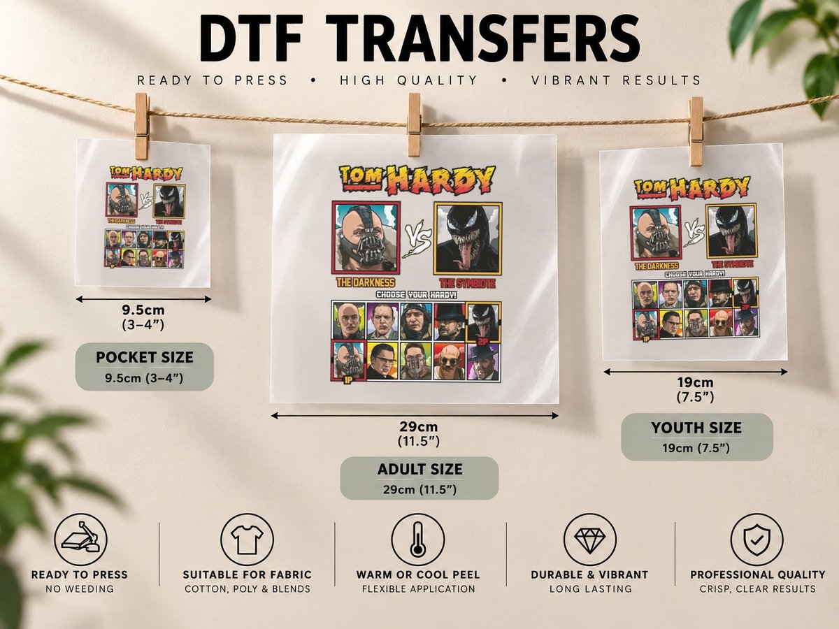 Tom Hardy Fighter DTF Transfer Iron On