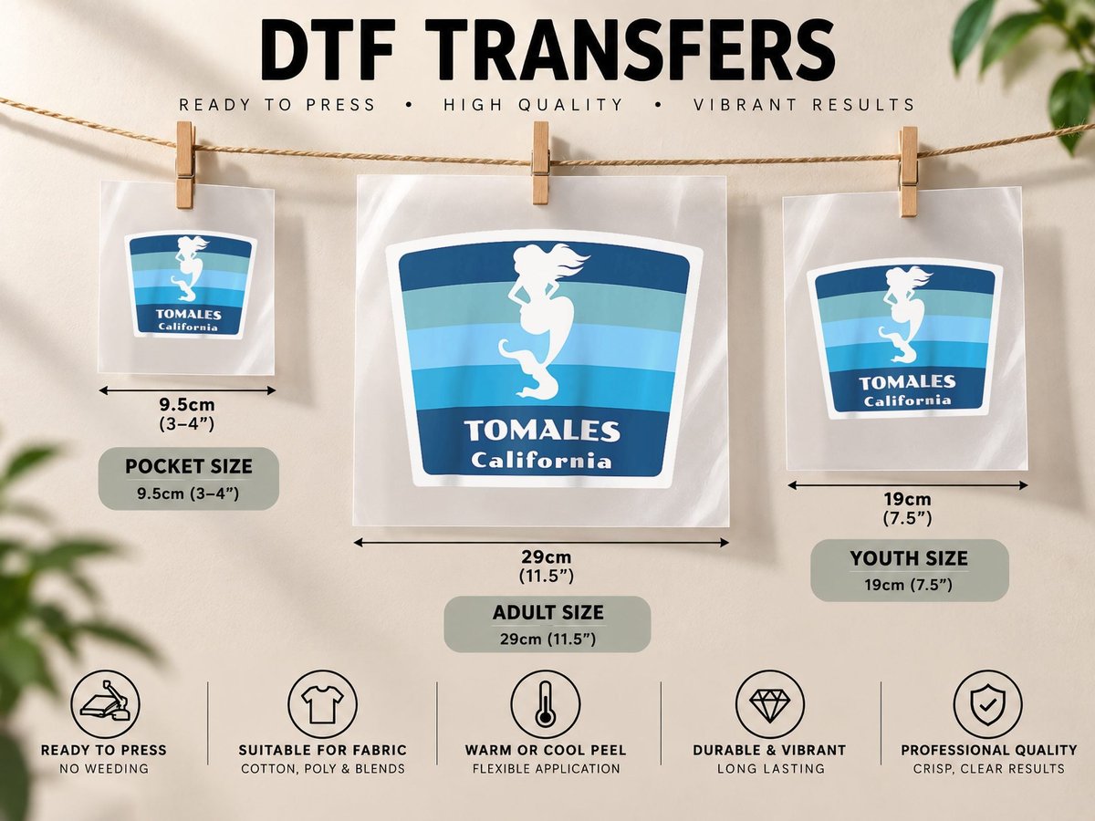 Tomales California CA Swimming Mermaid Vacation Souvenir DTF Transfer Iron On
