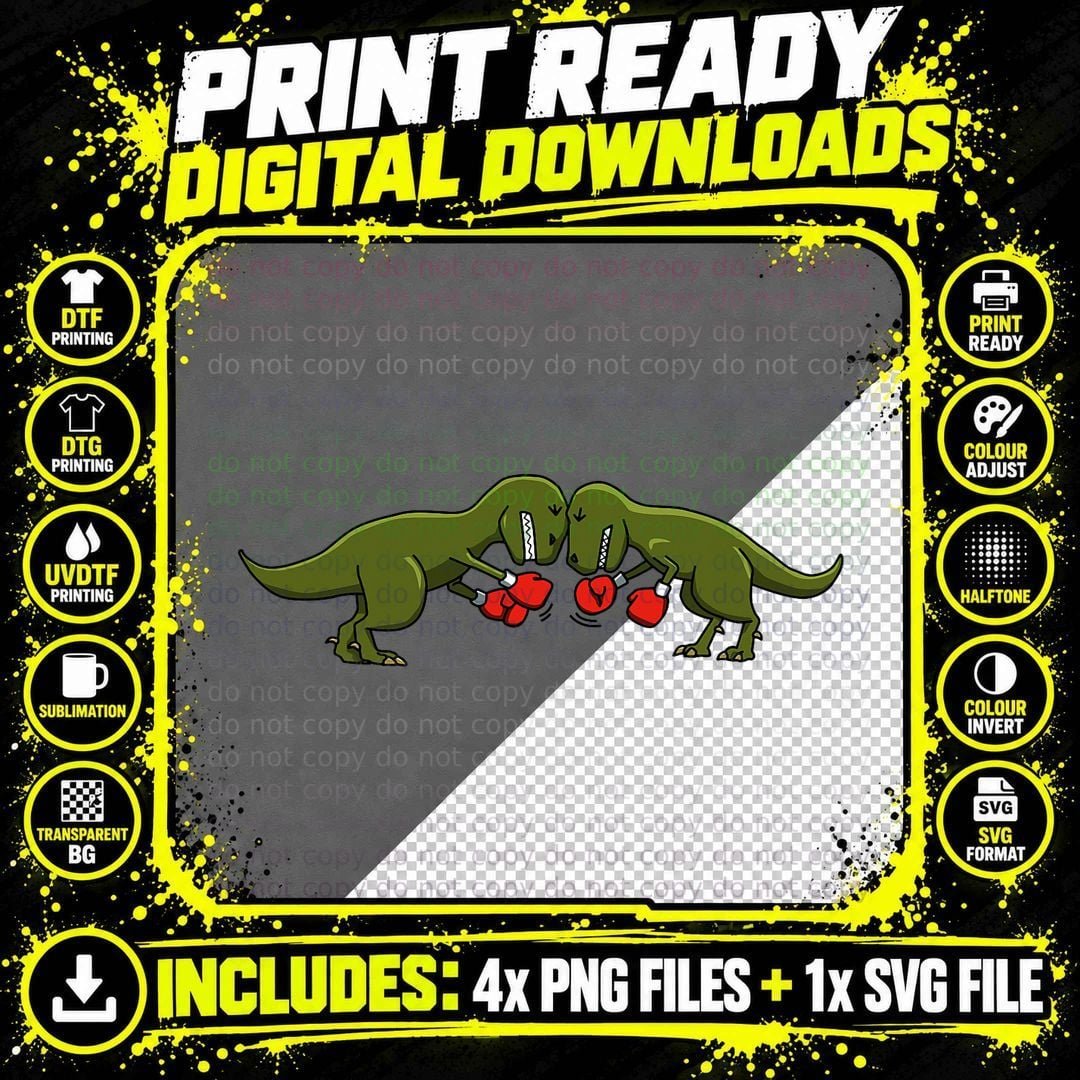 Trex Hates Boxing Tshirt I Funny Dinosaur Pun T-Shirt Png SVG Digital Bundle