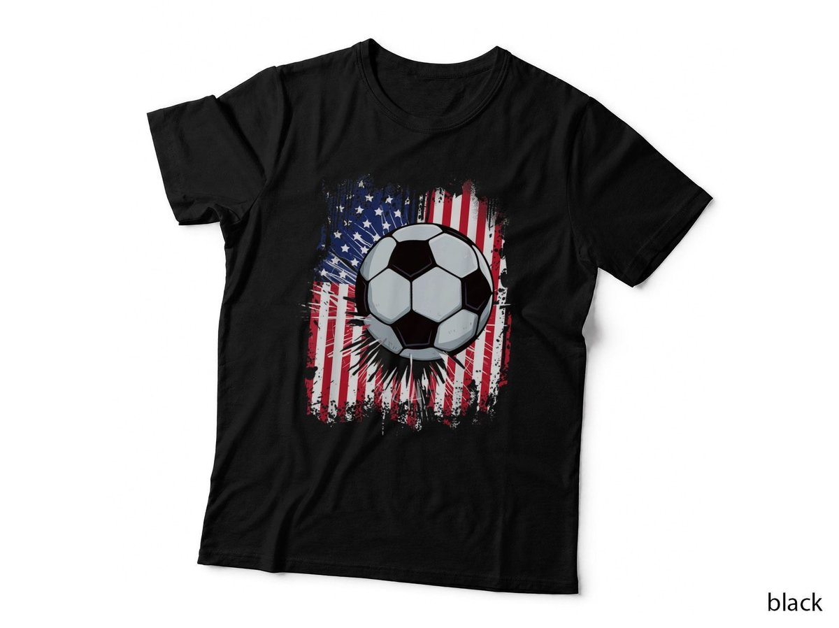 USA American Flag Vintage Soccer 4th of July Patriotic Boys T-Shirt