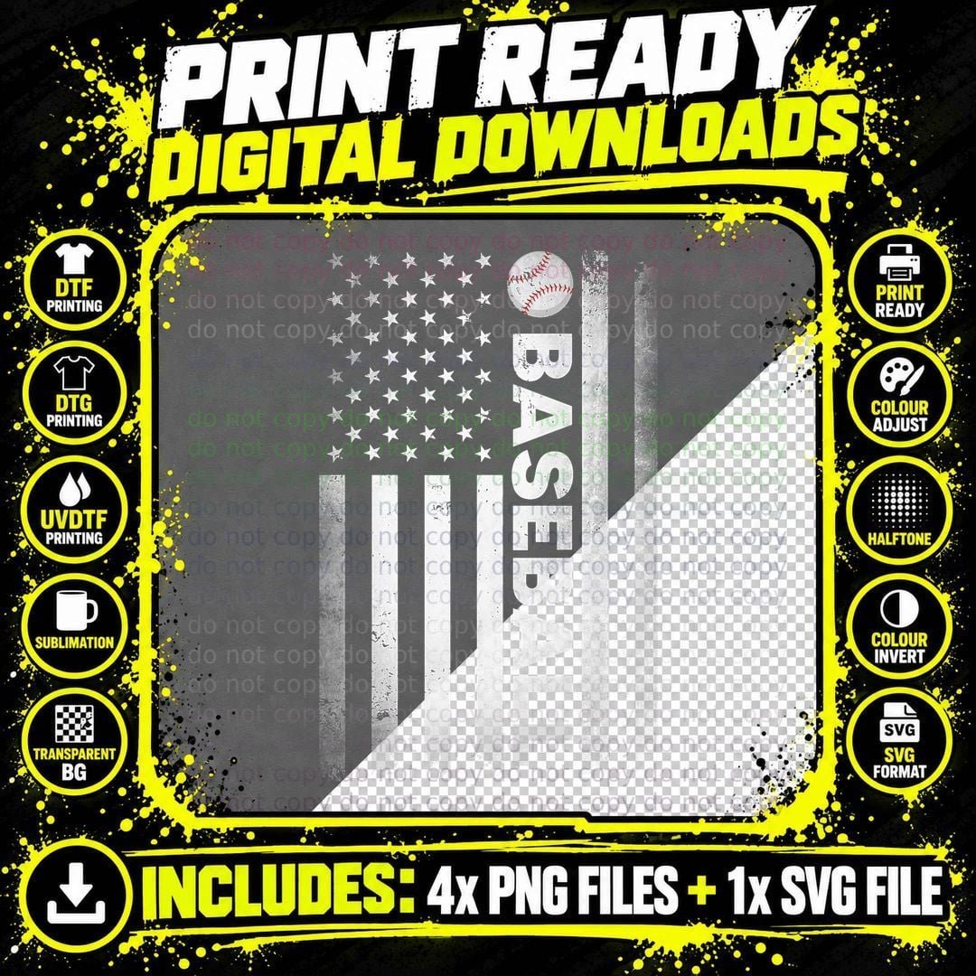 USA US American Flag Baseball Coach T-Shirt Png SVG Digital Bundle
