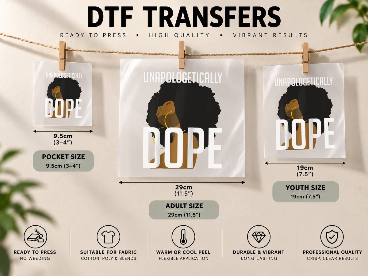 Unapologetically Dope Afro Woman Black History Month Gift DTF Transfer Iron On