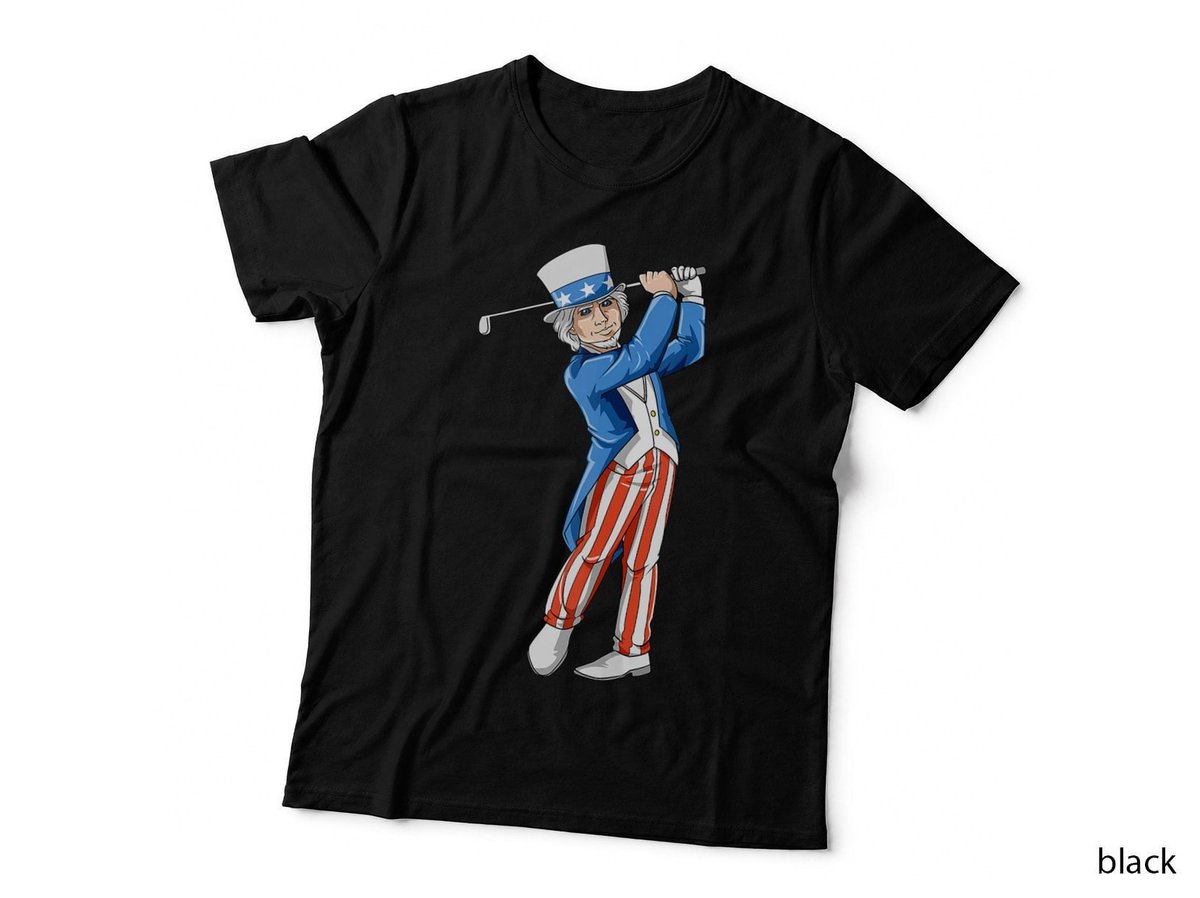 Uncle Sam Golf Patriotic 4th of July American Flag Golf Tank Top