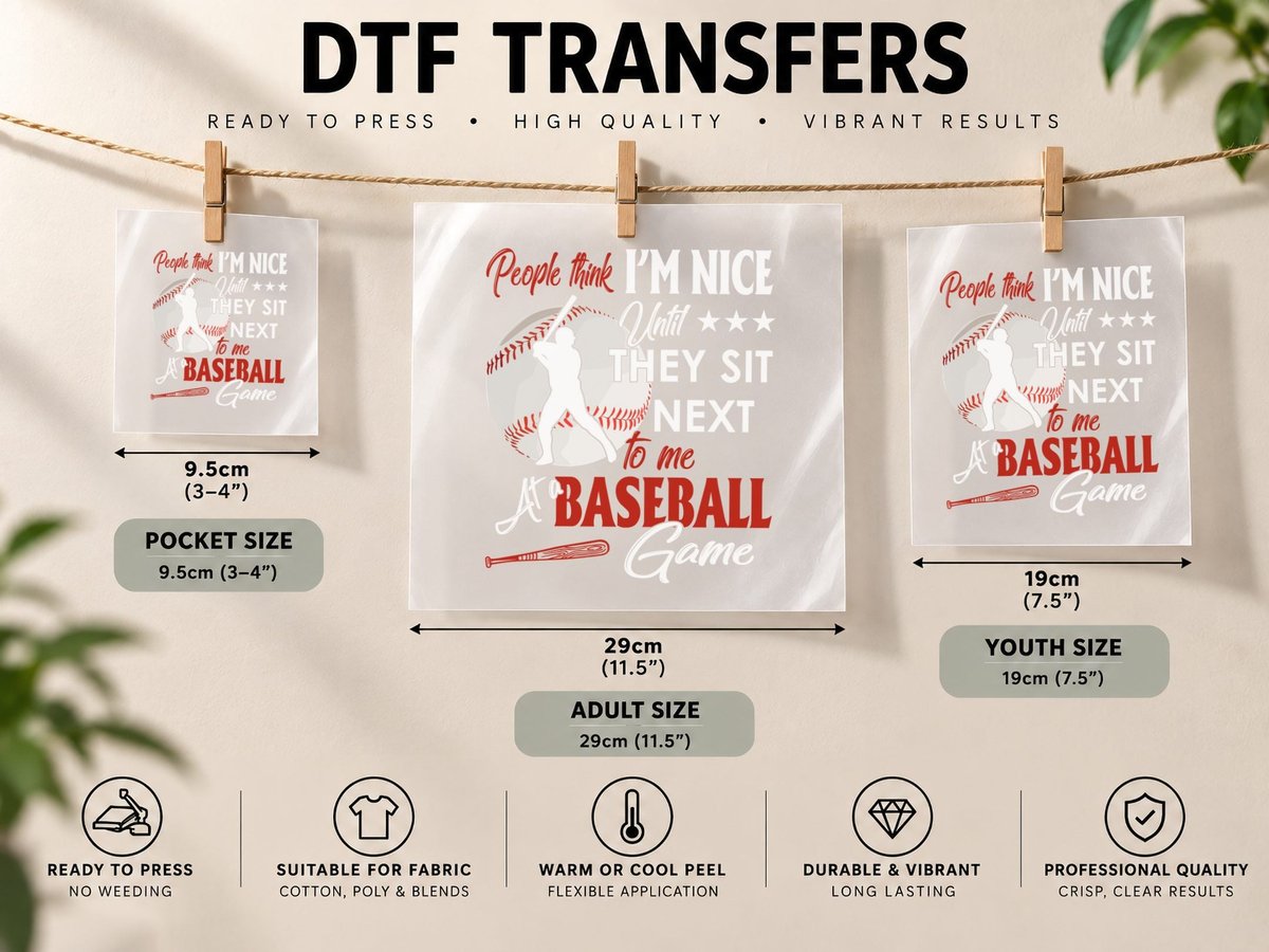Until They Sit Next to Me at a Baseball Game DTF Transfer Iron On