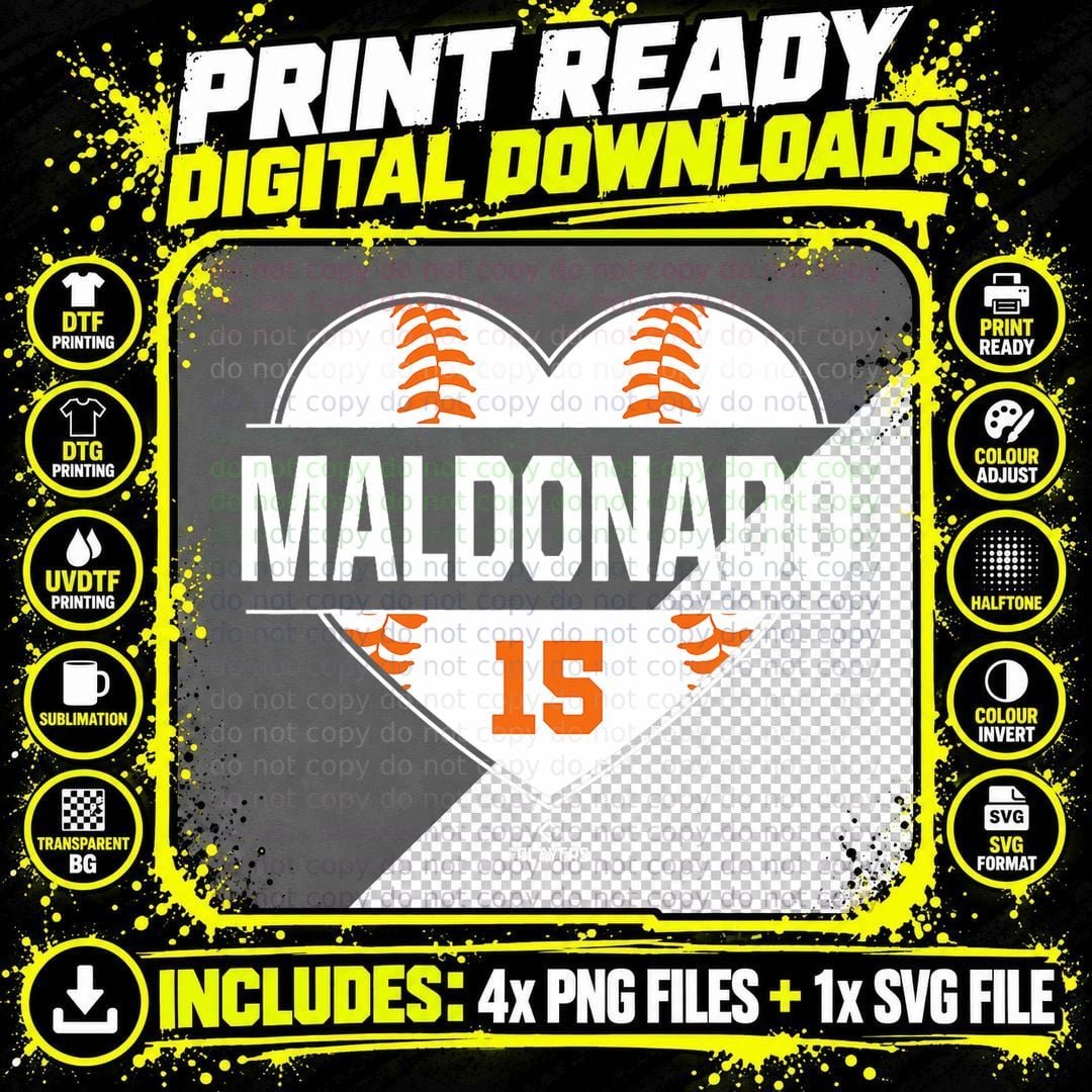 Vintage Baseball Bat Gameday Martin Maldonado Houston Png SVG Digital Bundle