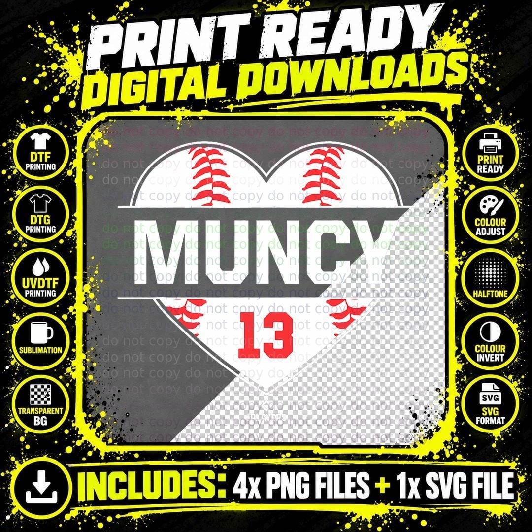 Vintage Baseball Bat Gameday Max Muncy Los Angeles MLBPA Png SVG Digital Bundle