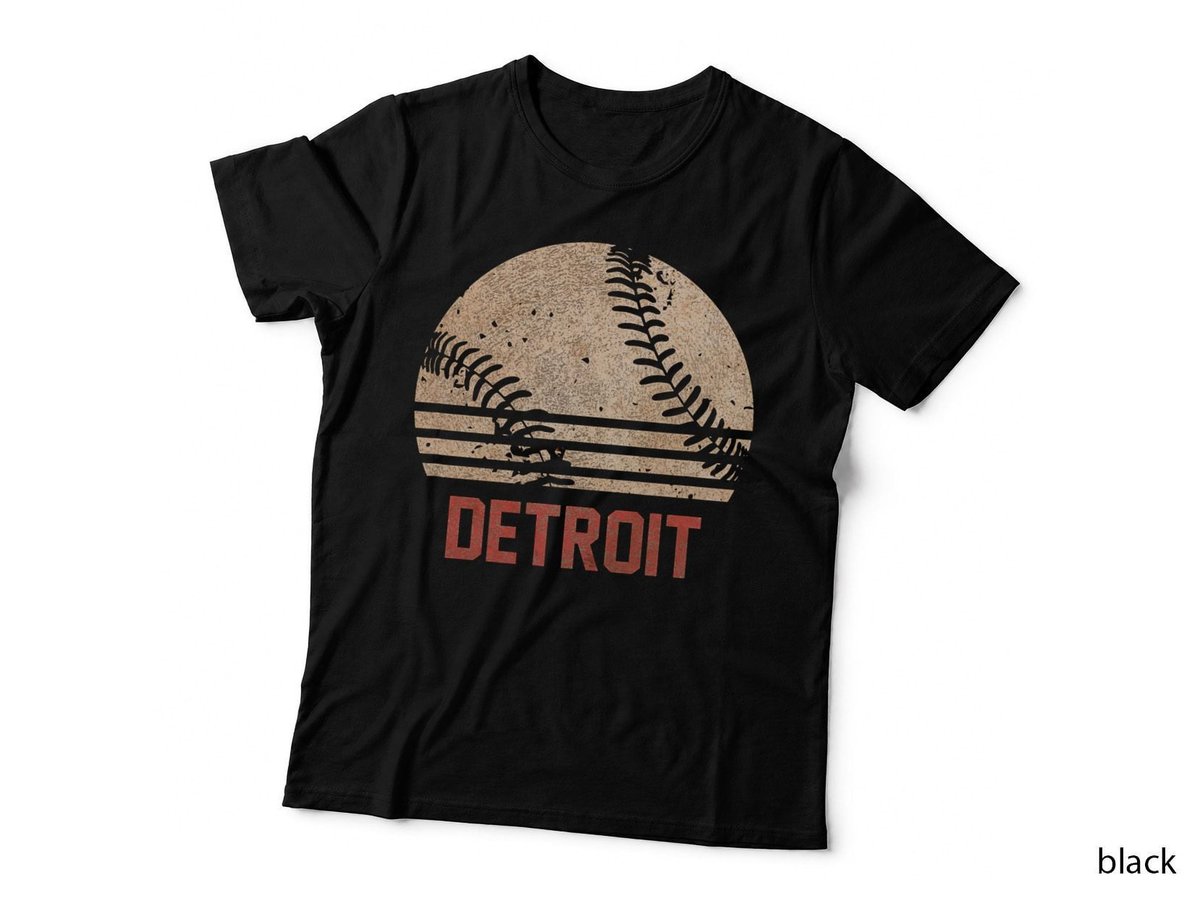 Vintage Baseball Detroit Cool Softball Gift T-Shirt