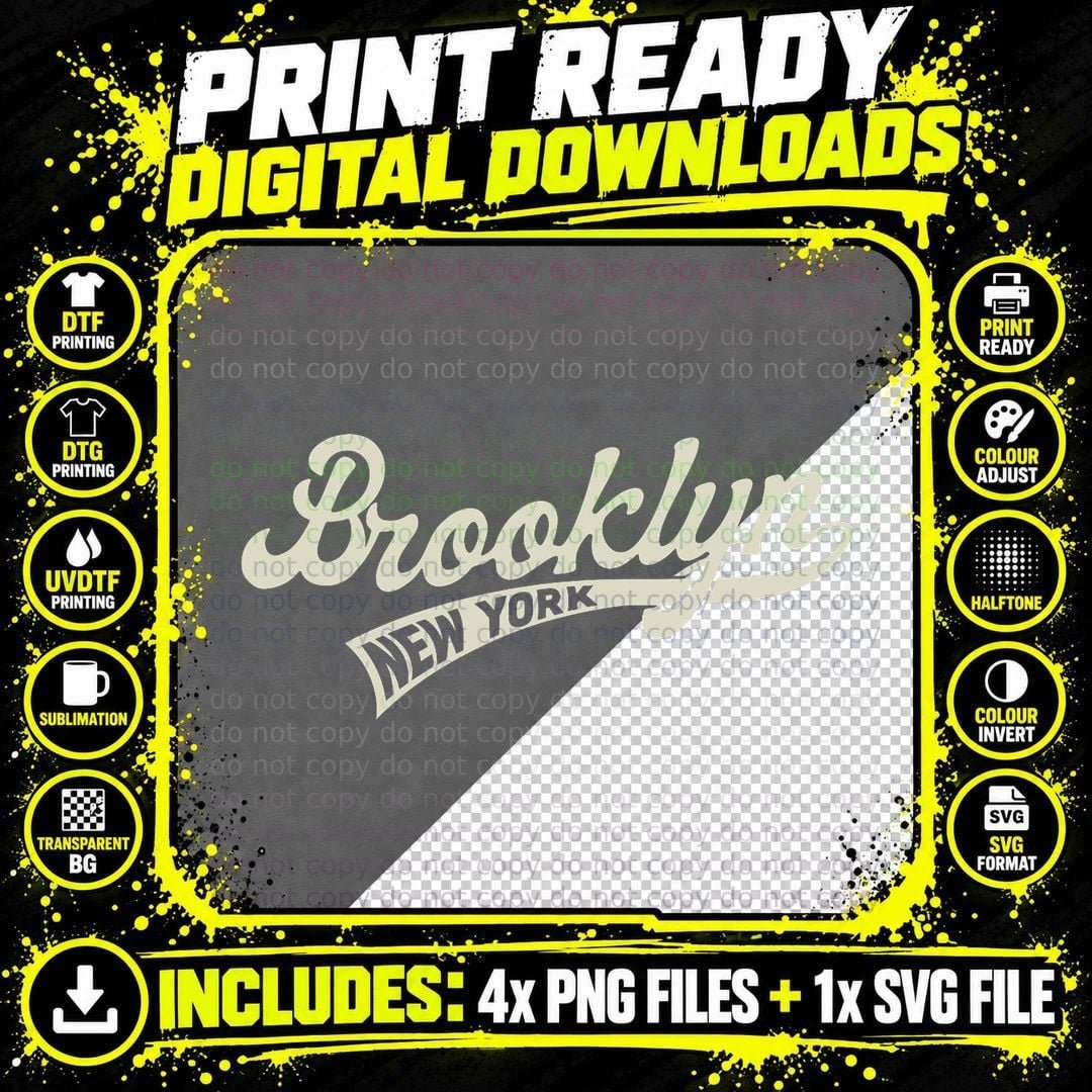 Vintage Baseball Style Brooklyn for Men & Women T-Shirt Png SVG Digital Bundle