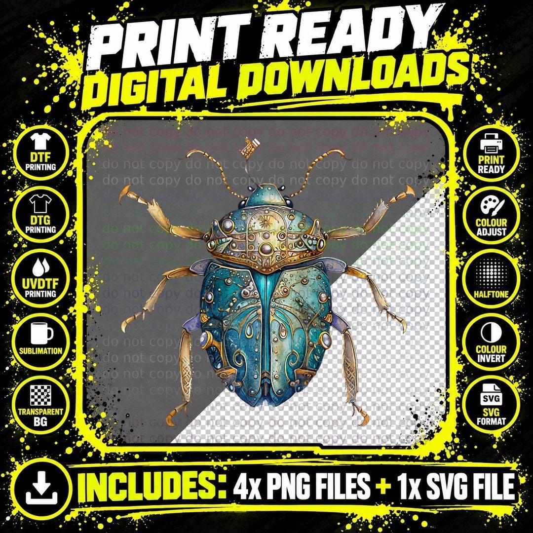 Vintage Beetles Bugs Insect Cute Beetles Bug Catcher Png SVG Digital Bundle