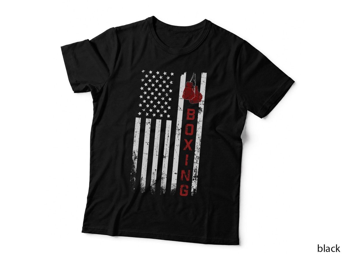 Vintage Boxing American Flag Professional Boxer and Fans T-Shirt